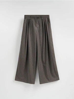 Reserved - Luźne spodnie z zakładkami - ciemnoszary