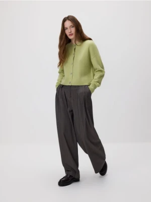 Reserved - Luźne spodnie z zakładkami - ciemnoszary