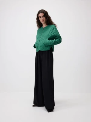 Reserved - Luźne spodnie z zakładkami - czarny