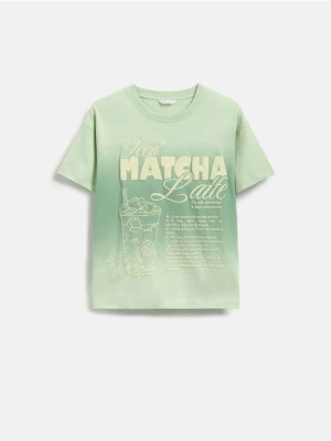 Reserved - Luźny t-shirt z nadrukiem - jasnozielony