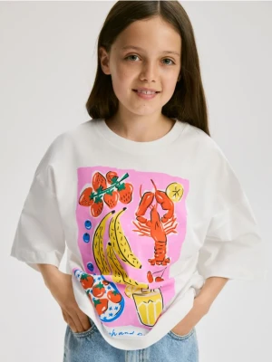 Reserved - Luźny t-shirt z nadrukiem - wielobarwny