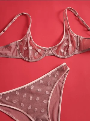 Reserved - Majtki figi z metalizowaną nitką - brudny róż