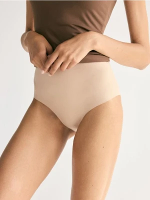 Reserved - Majtki figi z wysokim stanem - kremowy