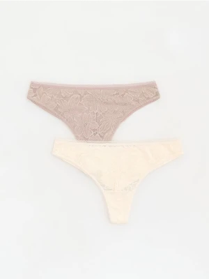 Reserved - Majtki typu brazyliany 2 pack - złamana biel
