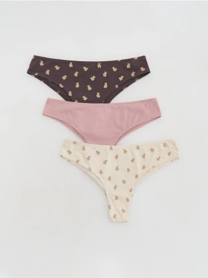 Reserved - Majtki typu brazyliany 3 pack - brudny róż
