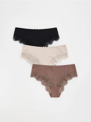 Reserved - Majtki typu hipster 3 pack - brązowy