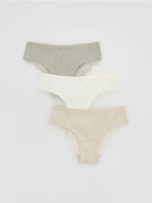 Reserved - Majtki typu hipster 3 pack - kremowy