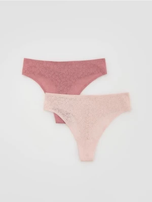 Reserved - Majtki typu stringi 2 pack - pastelowy róż