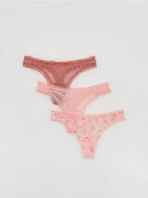 Reserved - Majtki typu stringi 3 pack - brudny róż