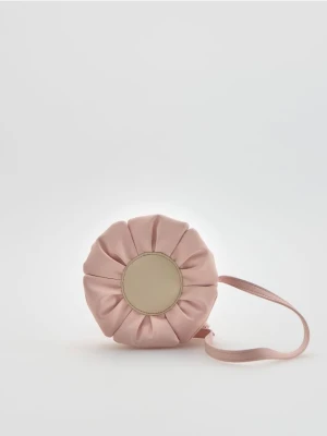 Reserved - Mała torebka z imitacji skóry - pastelowy róż