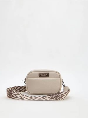 Reserved - Mała torebka z imitacji skóry - złamana biel