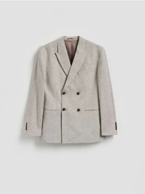 Reserved - Marynarka comfort z lnem - beżowy