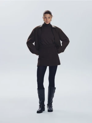 Reserved - Marynarka na zamek - ciemnobrązowy