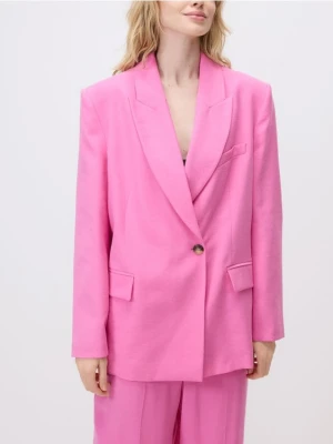 Reserved - Marynarka oversize z modalem - różowy