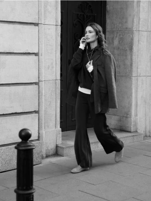 Reserved - Marynarka oversize z wełną - ciemnoszary