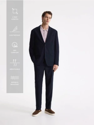 Reserved - Marynarka regular fit - granatowy