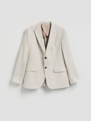 Reserved - Marynarka regular fit z lnem - beżowy