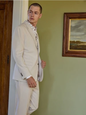 Zdjęcie produktu Reserved - Marynarka regular fit z wiskozą - beżowy