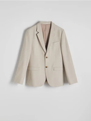 Reserved - Marynarka regular fit z wiskozą - beżowy