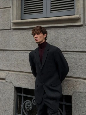 Reserved - Marynarka regular fit z wiskozą - ciemnoszary