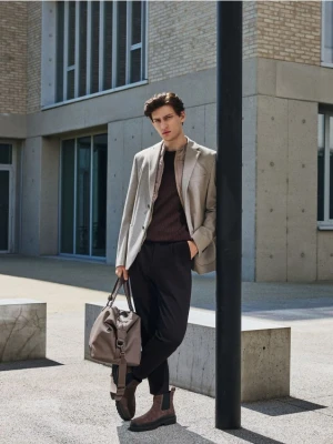 Reserved - Marynarka regular z dodatkiem wiskozy - beżowy