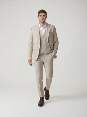 Reserved - Marynarka regular z dodatkiem wiskozy - beżowy