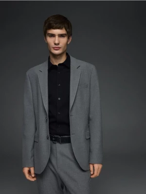 Reserved - Marynarka regular z dodatkiem wiskozy - ciemnoszary