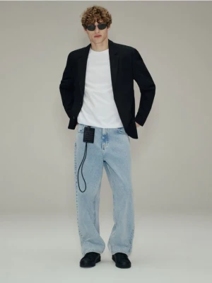 Reserved - Marynarka regular z dodatkiem wiskozy - czarny