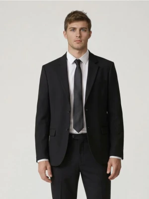 Reserved - Marynarka regular z dodatkiem wiskozy - czarny