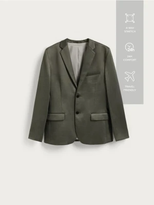 Reserved - Marynarka slim fit - oliwkowy