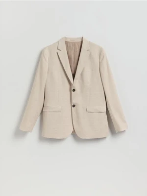 Reserved - Marynarka slim fit w kratę - beżowy