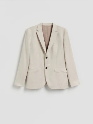 Reserved - Marynarka slim fit w kratę - beżowy