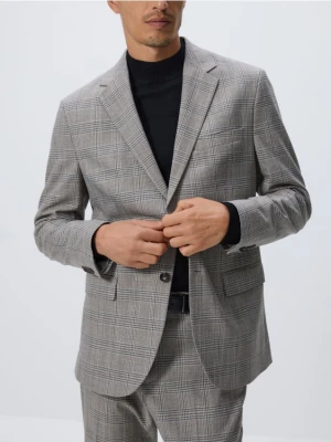 Reserved - Marynarka slim fit w kratę - brązowy