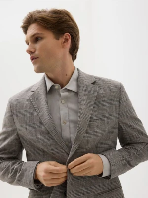 Reserved - Marynarka slim fit w kratę - brązowy