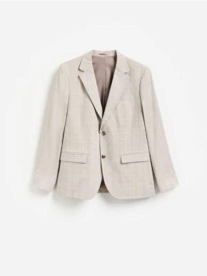 Reserved - Marynarka slim fit w kratę - brązowy