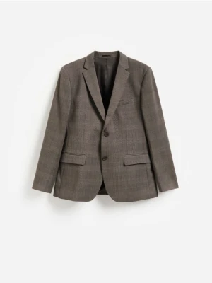 Reserved - Marynarka slim fit w kratę - brązowy