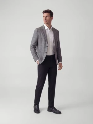 Reserved - Marynarka slim fit w kratę - ciemnoszary