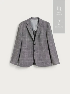Reserved - Marynarka slim fit w kratę - ciemnoszary