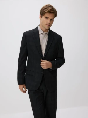 Reserved - Marynarka slim fit w kratę - czarny