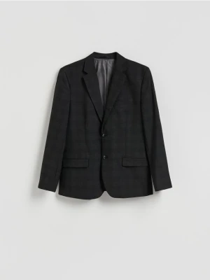 Reserved - Marynarka slim fit w kratę - czarny