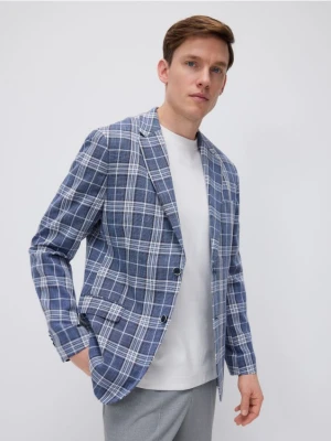 Reserved - Marynarka slim fit w kratę - granatowy
