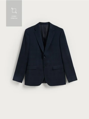 Reserved - Marynarka slim fit w kratę - granatowy