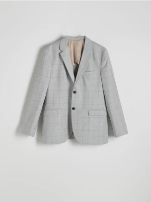 Reserved - Marynarka slim fit w kratę - jasnoszary