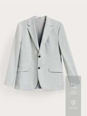 Reserved - Marynarka slim fit w kratę - jasnoszary