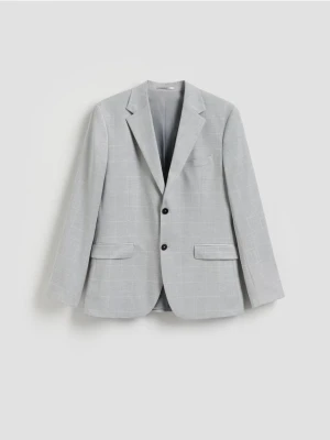 Reserved - Marynarka slim fit w kratę - jasnoszary