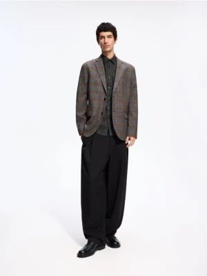 Reserved - Marynarka slim fit w kratę - szary