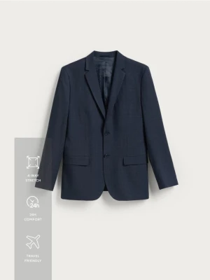 Reserved - Marynarka slim fit w micro kratę - granatowy