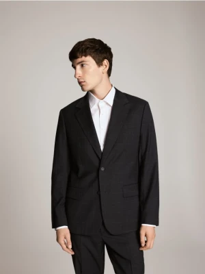 Reserved - Marynarka slim fit z dodatkiem wełny - szary