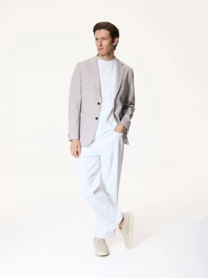 Reserved - Marynarka slim fit z dodatkiem wiskozy - bordowy