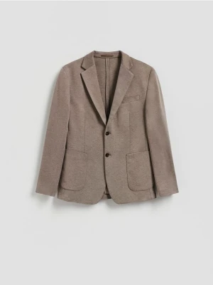Reserved - Marynarka slim fit z dodatkiem wiskozy - brązowy
